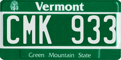 VT license plate CMK933