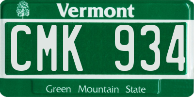 VT license plate CMK934