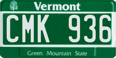 VT license plate CMK936