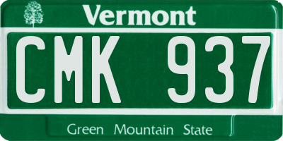 VT license plate CMK937