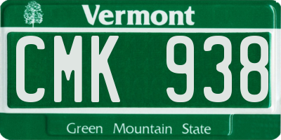 VT license plate CMK938
