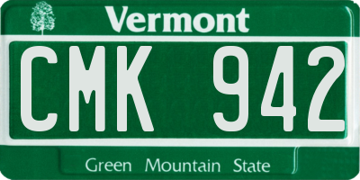 VT license plate CMK942