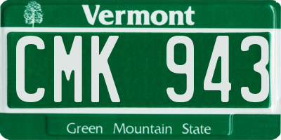 VT license plate CMK943