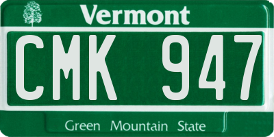 VT license plate CMK947