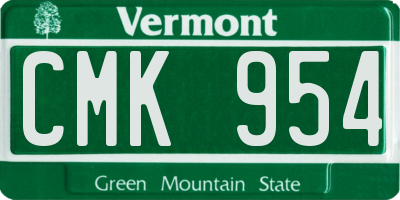 VT license plate CMK954