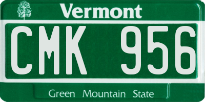 VT license plate CMK956
