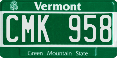VT license plate CMK958