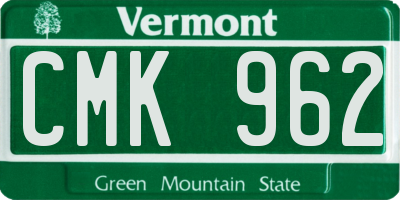 VT license plate CMK962