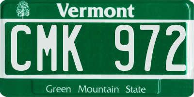 VT license plate CMK972