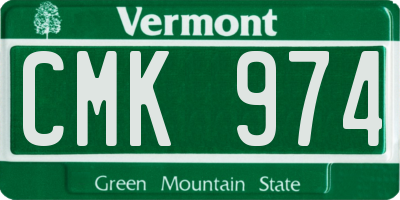 VT license plate CMK974