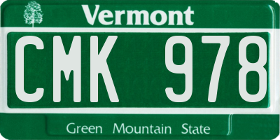 VT license plate CMK978