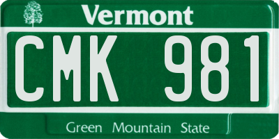 VT license plate CMK981