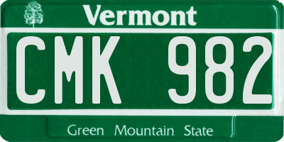 VT license plate CMK982
