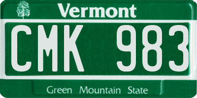 VT license plate CMK983