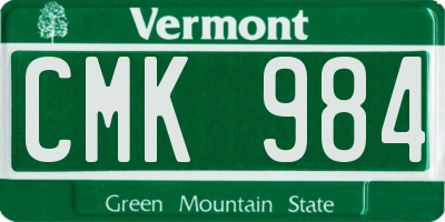 VT license plate CMK984