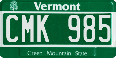 VT license plate CMK985