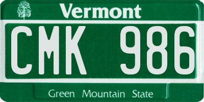 VT license plate CMK986