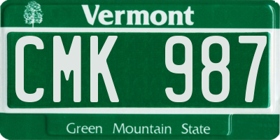VT license plate CMK987