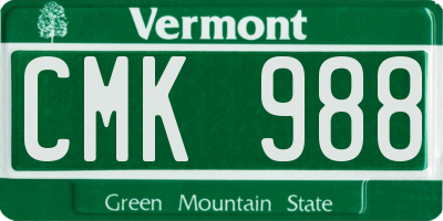 VT license plate CMK988