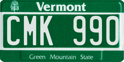 VT license plate CMK990
