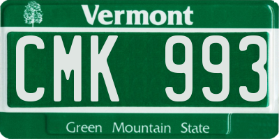 VT license plate CMK993