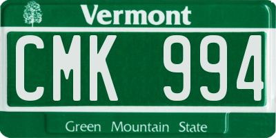 VT license plate CMK994