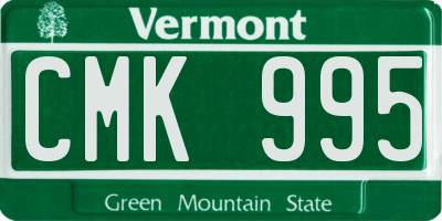 VT license plate CMK995