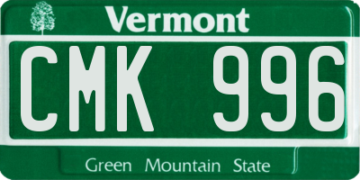 VT license plate CMK996