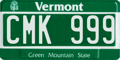 VT license plate CMK999