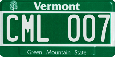 VT license plate CML007