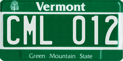 VT license plate CML012