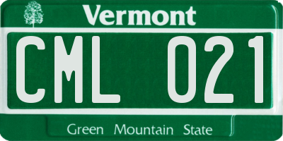 VT license plate CML021