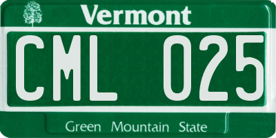 VT license plate CML025