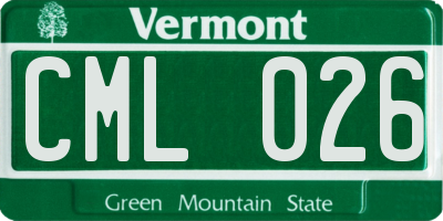 VT license plate CML026