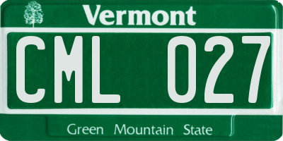 VT license plate CML027
