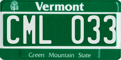 VT license plate CML033