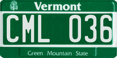 VT license plate CML036