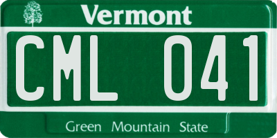 VT license plate CML041