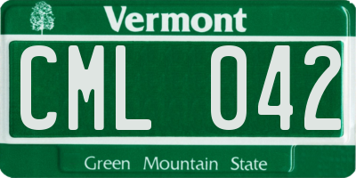 VT license plate CML042