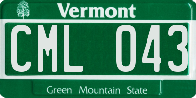 VT license plate CML043