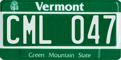 VT license plate CML047
