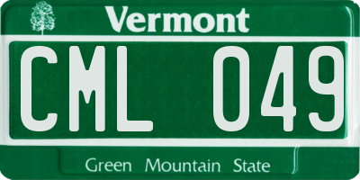 VT license plate CML049
