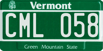 VT license plate CML058
