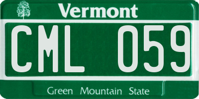 VT license plate CML059