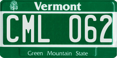 VT license plate CML062