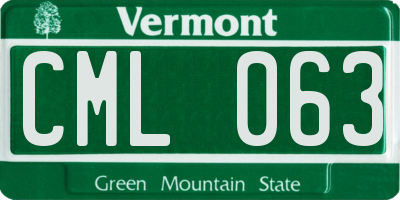 VT license plate CML063