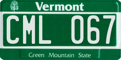 VT license plate CML067