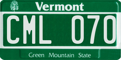 VT license plate CML070