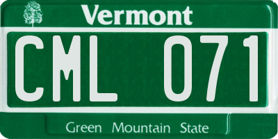 VT license plate CML071