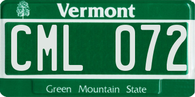 VT license plate CML072